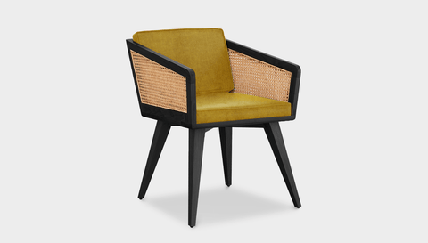 reddie-raw lounge chair 57W x 58D x 76H *cm / Wood Teak~Black / Fabric~Magma-Dijon Jay Rattan Chair