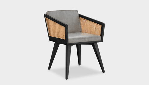 reddie-raw lounge chair 57W x 58D x 76H *cm / Wood Teak~Black / Fabric~Magma-Frost Jay Rattan Chair