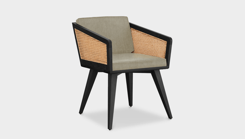 reddie-raw lounge chair 57W x 58D x 76H *cm / Wood Teak~Black / Fabric~Magma-Latte Jay Rattan Chair