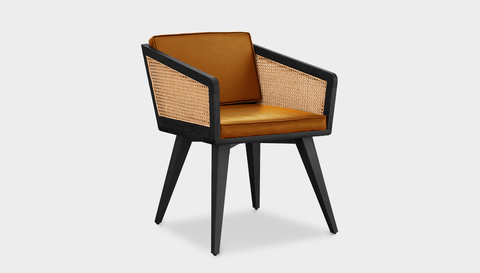 reddie-raw lounge chair 57W x 58D x 76H *cm / Wood Teak~Black / Leather~Tan Jay Rattan Chair