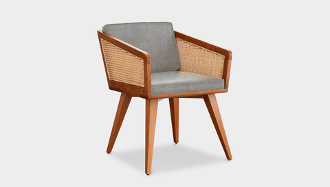 reddie-raw lounge chair 57W x 58D x 76H *cm / Wood Teak~Natural / Fabric~Magma-Frost Jay Rattan Chair
