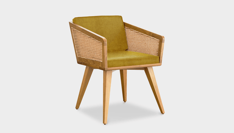 reddie-raw lounge chair 57W x 58D x 76H *cm / Wood Teak~Oak / Fabric~Magma-Dijon Jay Rattan Chair