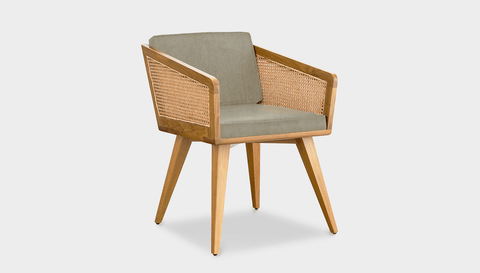 reddie-raw lounge chair 57W x 58D x 76H *cm / Wood Teak~Oak / Fabric~Magma-Latte Jay Rattan Chair