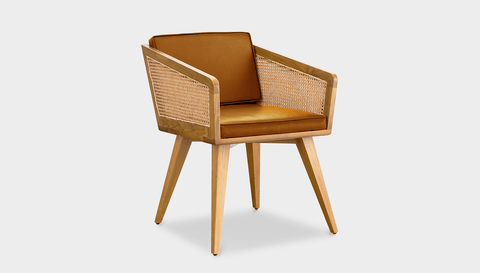 reddie-raw lounge chair 57W x 58D x 76H *cm / Wood Teak~Oak / Leather~Tan Jay Rattan Chair