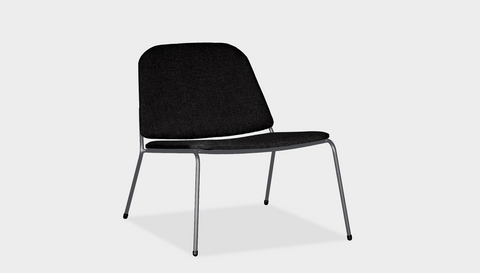 reddie-raw lounge chair 62W x 72D x 64H *cm (40H seat) / Fabric~Vienna Black / Metal~Grey Kami Lounge Chair