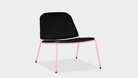 reddie-raw lounge chair 62W x 72D x 64H *cm (40H seat) / Fabric~Vienna Black / Metal~Pink Kami Lounge Chair
