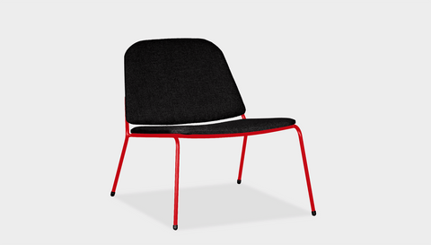 reddie-raw lounge chair 62W x 72D x 64H *cm (40H seat) / Fabric~Vienna Black / Metal~Red Kami Lounge Chair