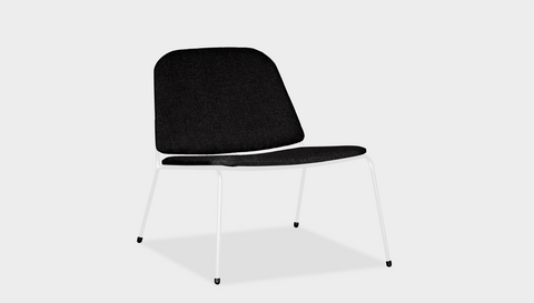 reddie-raw lounge chair 62W x 72D x 64H *cm (40H seat) / Fabric~Vienna Black / Metal~White Kami Lounge Chair