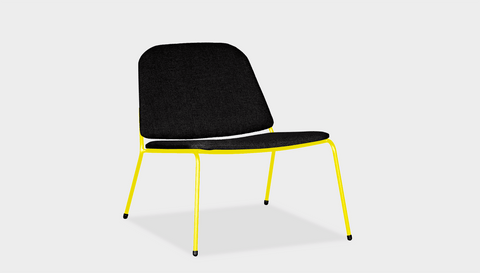 reddie-raw lounge chair 62W x 72D x 64H *cm (40H seat) / Fabric~Vienna Black / Metal~Yellow Kami Lounge Chair