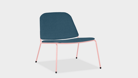 reddie-raw lounge chair 62W x 72D x 64H *cm (40H seat) / Fabric~Vienna Bluejay / Metal~Pink Kami Lounge Chair