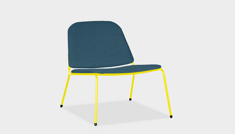 reddie-raw lounge chair 62W x 72D x 64H *cm (40H seat) / Fabric~Vienna Bluejay / Metal~Yellow Kami Lounge Chair