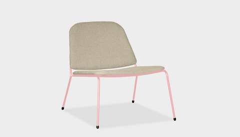 reddie-raw lounge chair 62W x 72D x 64H *cm (40H seat) / Fabric~Vienna Custard / Metal~Pink Kami Lounge Chair