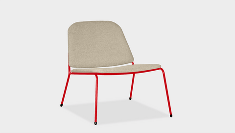 reddie-raw lounge chair 62W x 72D x 64H *cm (40H seat) / Fabric~Vienna Custard / Metal~Red Kami Lounge Chair