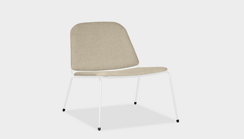 reddie-raw lounge chair 62W x 72D x 64H *cm (40H seat) / Fabric~Vienna Custard / Metal~White Kami Lounge Chair