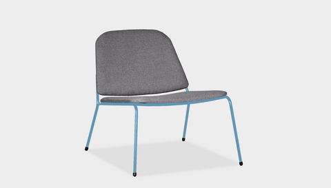 reddie-raw lounge chair 62W x 72D x 64H *cm (40H seat) / Fabric~Vienna Midgrey / Metal~Blue Kami Lounge Chair