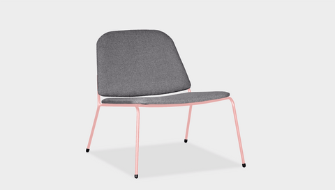 reddie-raw lounge chair 62W x 72D x 64H *cm (40H seat) / Fabric~Vienna Midgrey / Metal~Pink Kami Lounge Chair