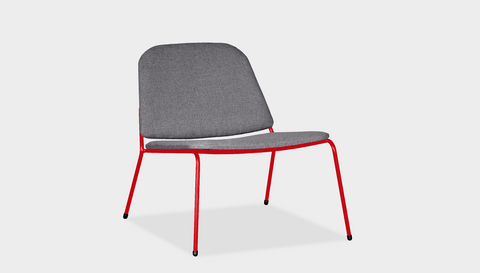 reddie-raw lounge chair 62W x 72D x 64H *cm (40H seat) / Fabric~Vienna Midgrey / Metal~Red Kami Lounge Chair