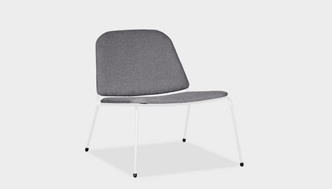 reddie-raw lounge chair 62W x 72D x 64H *cm (40H seat) / Fabric~Vienna Midgrey / Metal~White Kami Lounge Chair