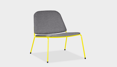 reddie-raw lounge chair 62W x 72D x 64H *cm (40H seat) / Fabric~Vienna Midgrey / Metal~Yellow Kami Lounge Chair