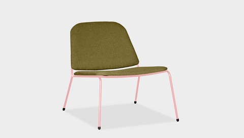 reddie-raw lounge chair 62W x 72D x 64H *cm (40H seat) / Fabric~Vienna Moss / Metal~Pink Kami Lounge Chair