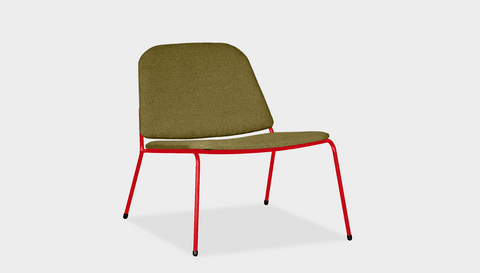reddie-raw lounge chair 62W x 72D x 64H *cm (40H seat) / Fabric~Vienna Moss / Metal~Red Kami Lounge Chair