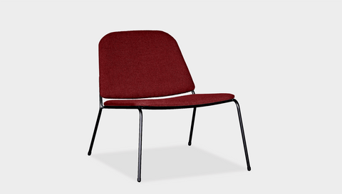 reddie-raw lounge chair 62W x 72D x 64H *cm (40H seat) / Fabric~Vienna~Ruby / Metal~Black Kami Lounge Chair
