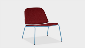 reddie-raw lounge chair 62W x 72D x 64H *cm (40H seat) / Fabric~Vienna Ruby / Metal~Blue Kami Lounge Chair
