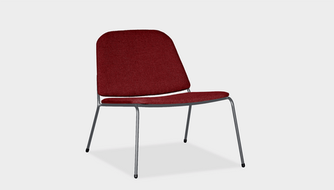 reddie-raw lounge chair 62W x 72D x 64H *cm (40H seat) / Fabric~Vienna~Ruby / Metal~Grey Kami Lounge Chair