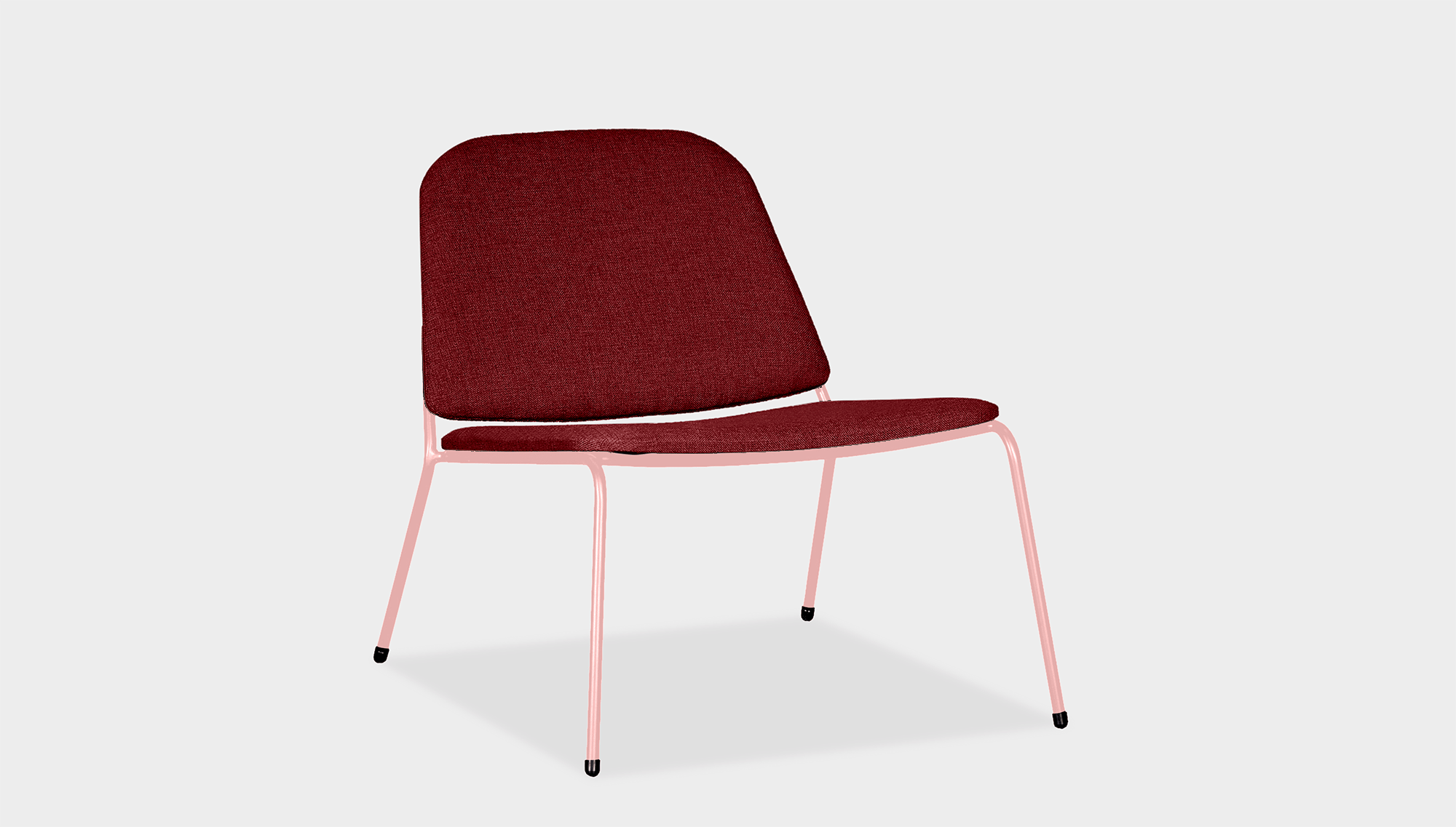 reddie-raw lounge chair 62W x 72D x 64H *cm (40H seat) / Fabric~Vienna~Ruby / Metal~Pink Kami Lounge Chair