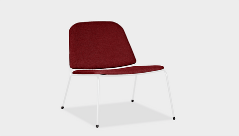 reddie-raw lounge chair 62W x 72D x 64H *cm (40H seat) / Fabric~Vienna~Ruby / Metal~White Kami Lounge Chair