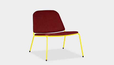 reddie-raw lounge chair 62W x 72D x 64H *cm (40H seat) / Fabric~Vienna~Ruby / Metal~Yellow Kami Lounge Chair