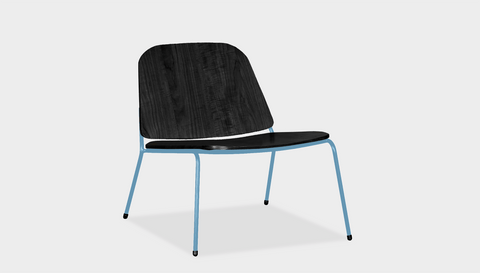 reddie-raw lounge chair 62W x 72D x 64H *cm (40H seat) / Wood Veneer~Black / Metal~Blue Kami Lounge Chair
