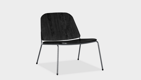 reddie-raw lounge chair 62W x 72D x 64H *cm (40H seat) / Wood Veneer~Black / Metal~Grey Kami Lounge Chair