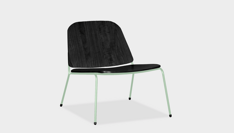 reddie-raw lounge chair 62W x 72D x 64H *cm (40H seat) / Wood Veneer~Black / Metal~Mint Kami Lounge Chair