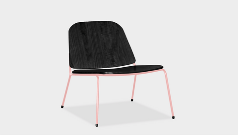 reddie-raw lounge chair 62W x 72D x 64H *cm (40H seat) / Wood Veneer~Black / Metal~Pink Kami Lounge Chair
