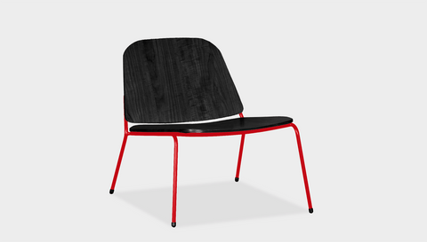 reddie-raw lounge chair 62W x 72D x 64H *cm (40H seat) / Wood Veneer~Black / Metal~Red Kami Lounge Chair