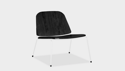 reddie-raw lounge chair 62W x 72D x 64H *cm (40H seat) / Wood Veneer~Black / Metal~White Kami Lounge Chair