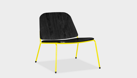 reddie-raw lounge chair 62W x 72D x 64H *cm (40H seat) / Wood Veneer~Black / Metal~Yellow Kami Lounge Chair