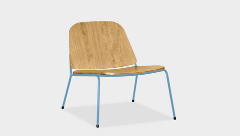 reddie-raw lounge chair 62W x 72D x 64H *cm (40H seat) / Wood Veneer~Oak / Metal~Blue Kami Lounge Chair