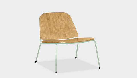 reddie-raw lounge chair 62W x 72D x 64H *cm (40H seat) / Wood Veneer~Oak / Metal~Mint Kami Lounge Chair