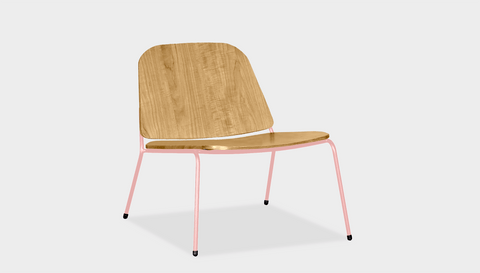 reddie-raw lounge chair 62W x 72D x 64H *cm (40H seat) / Wood Veneer~Oak / Metal~Pink Kami Lounge Chair