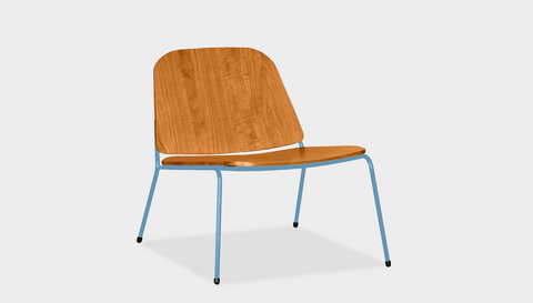 reddie-raw lounge chair 62W x 72D x 64H *cm (40H seat) / Wood Veneer~Teak / Metal~Blue Kami Lounge Chair
