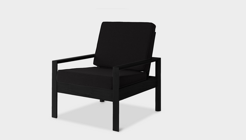 reddie-raw lounge chair 74W x 78D x 75H *cm / Wood Teak~Black / Fabric~Vienna Black Suzy Lounge Chair