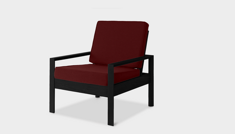 reddie-raw lounge chair 74W x 78D x 75H *cm / Wood Teak~Black / Fabric~Vienna Ruby Suzy Lounge Chair