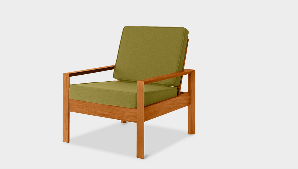 reddie-raw lounge chair 74W x 78D x 75H *cm / Wood Teak~Natural / Fabric~Vienna Moss Suzy Lounge Chair