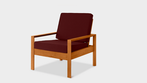 reddie-raw lounge chair 74W x 78D x 75H *cm / Wood Teak~Natural / Fabric~Vienna Ruby Suzy Lounge Chair