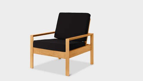 reddie-raw lounge chair 74W x 78D x 75H *cm / Wood Teak~Oak / Fabric~Vienna Black Suzy Lounge Chair