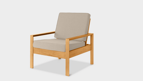 reddie-raw lounge chair 74W x 78D x 75H *cm / Wood Teak~Oak / Fabric~Vienna Custard Suzy Lounge Chair