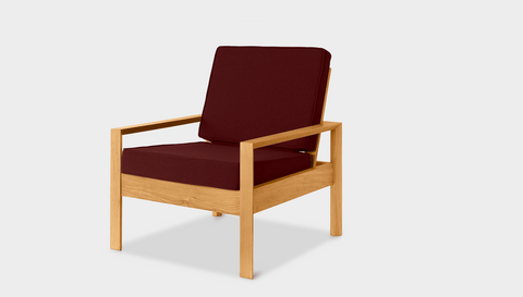 reddie-raw lounge chair 74W x 78D x 75H *cm / Wood Teak~Oak / Fabric~Vienna Ruby Suzy Lounge Chair