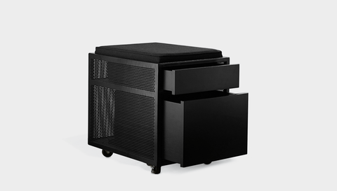 reddie-raw mobile storage 40W x 50D x 50H *cm / Fabric~Charcoal / Metal~Black NCW Desk Drawer Pedestal with Cushion